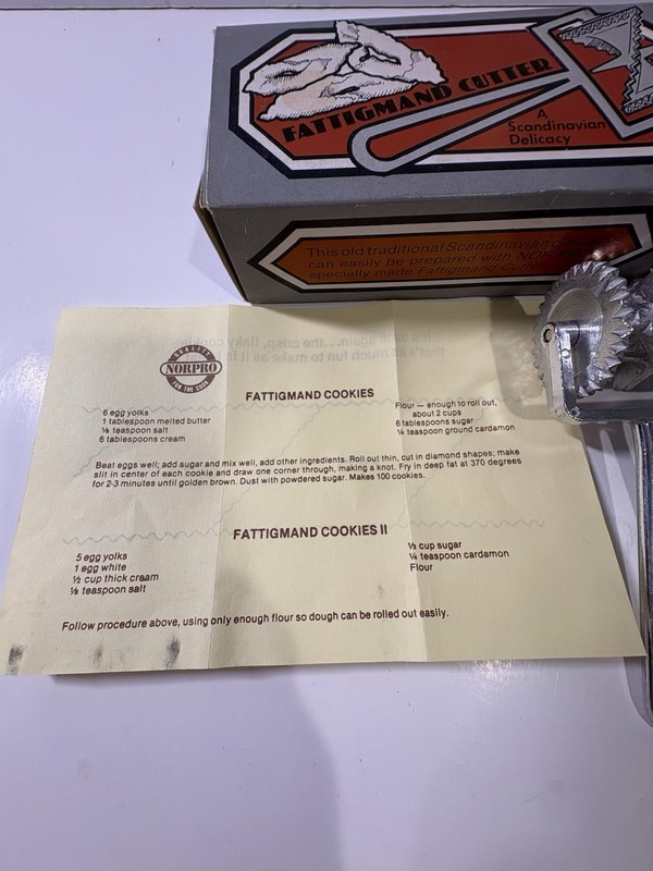 Vintage Norpro Stainless Steel Fattigmann/Cookie Cutter Kitchen Tool Recipes gallery