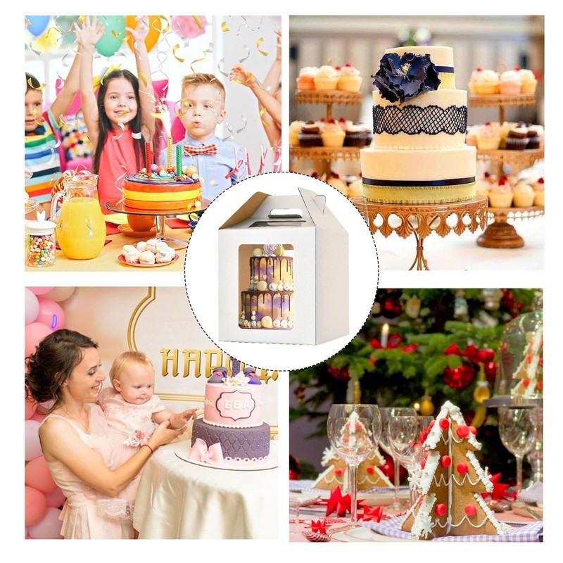 2 Pack Tall Cake Boxes for Tier Cakes,12 x12x12 Inches Large Tiered Cake Carr... gallery