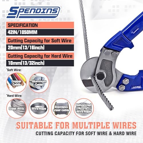 SPENDINS 42" Heavy Duty Wire Rope Cutter & Cable Cutter Steel Ergonomic Handle gallery