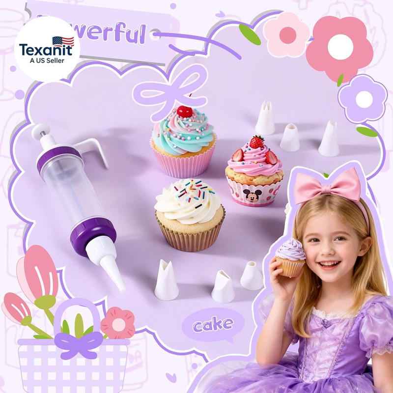 Dessert Decorating Syringe Set, Icing Dispenser Tool, Dessert Decorator Pro with gallery