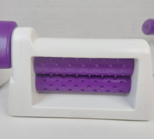 WILTON 3 Sugar Sheet Fondant Gum Paste Texture Press Roller Dots Crimper Lines gallery