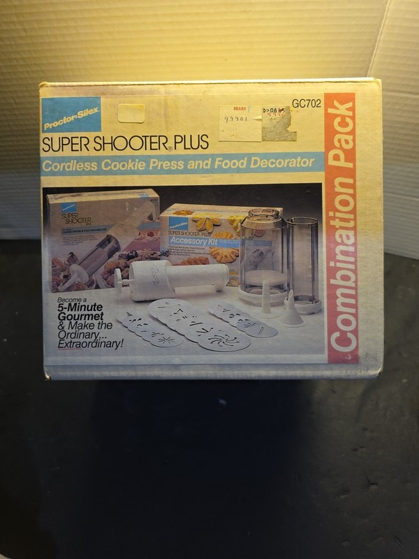 Super Shooter Plus Cookie Press Accessory Kit Cordless Combination Pack SEALED