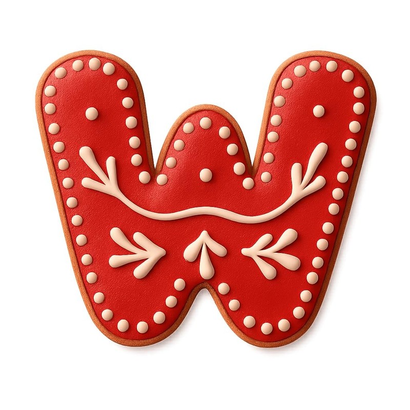 Bubble Style Letter 3" Curved W Cookie Cutter & Stamp, Fondant & Clay - 3x2.6" gallery
