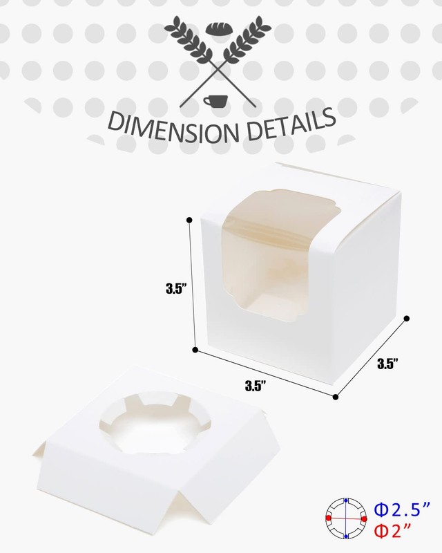 50 PCS Roses Floral Individual Cupcake Boxes Window Mothers Day Gift Packing gallery