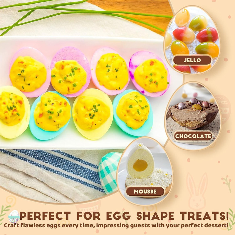 HKNMTT Silicone Egg Molds Easter 2PCS, 2.4" Food Grade 3D Moulds for Vegan Devil gallery