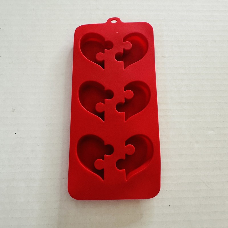 Love Heart Puzzle Pieces Silicone Mold Candy Chocolate Ice Cubes Soap 6 Holes gallery