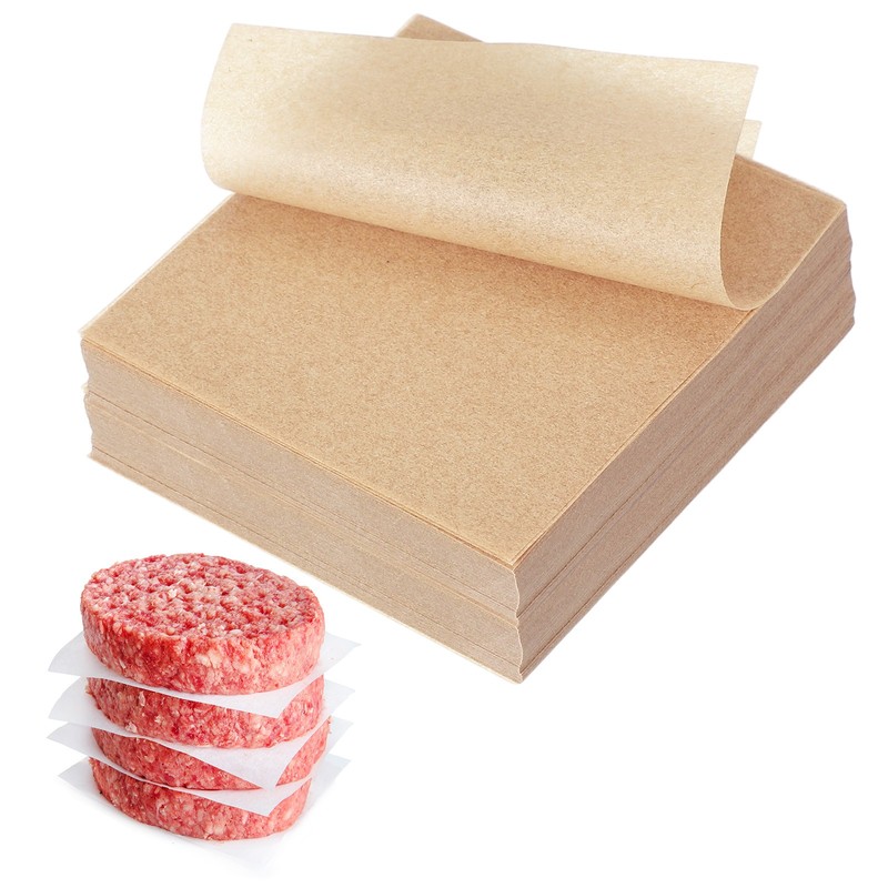 500 Pcs Parchment Paper Baking Sheets Squares, 3.5″ Non Stick Paper, Wood Color