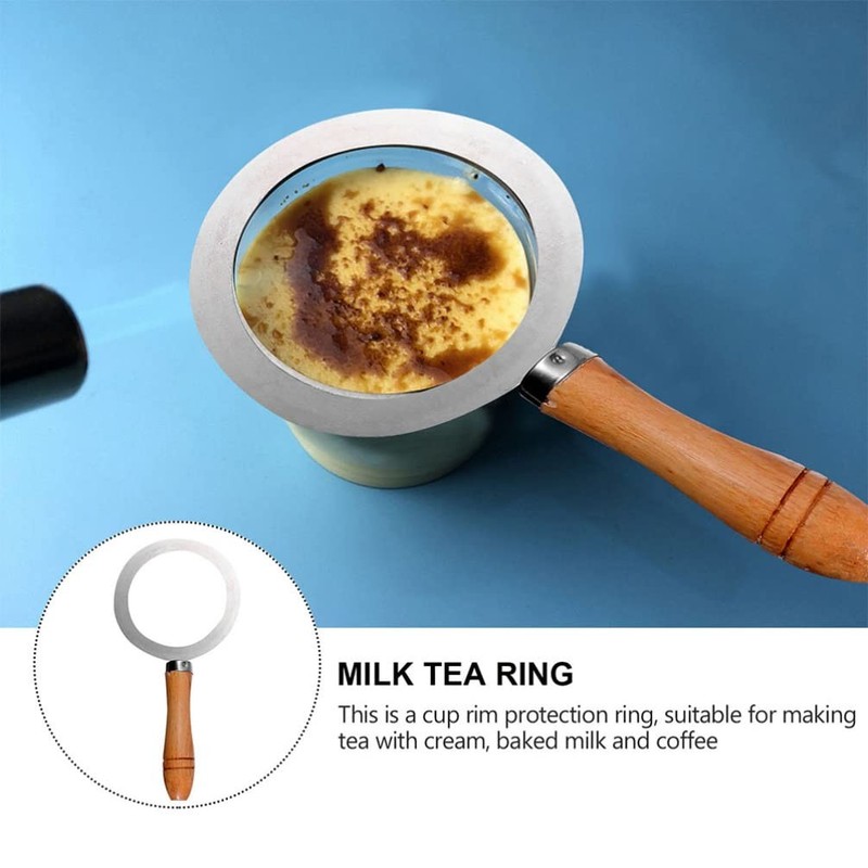 2Pcs Stainless Steel Baking Cup Ring, Roasted Milk Coffee Cup Rim Ring with W... gallery