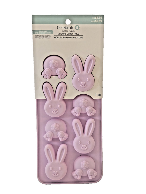 Celebrate It Easter Bunny Silicone Candy Mold Food Safe Instructions NEW