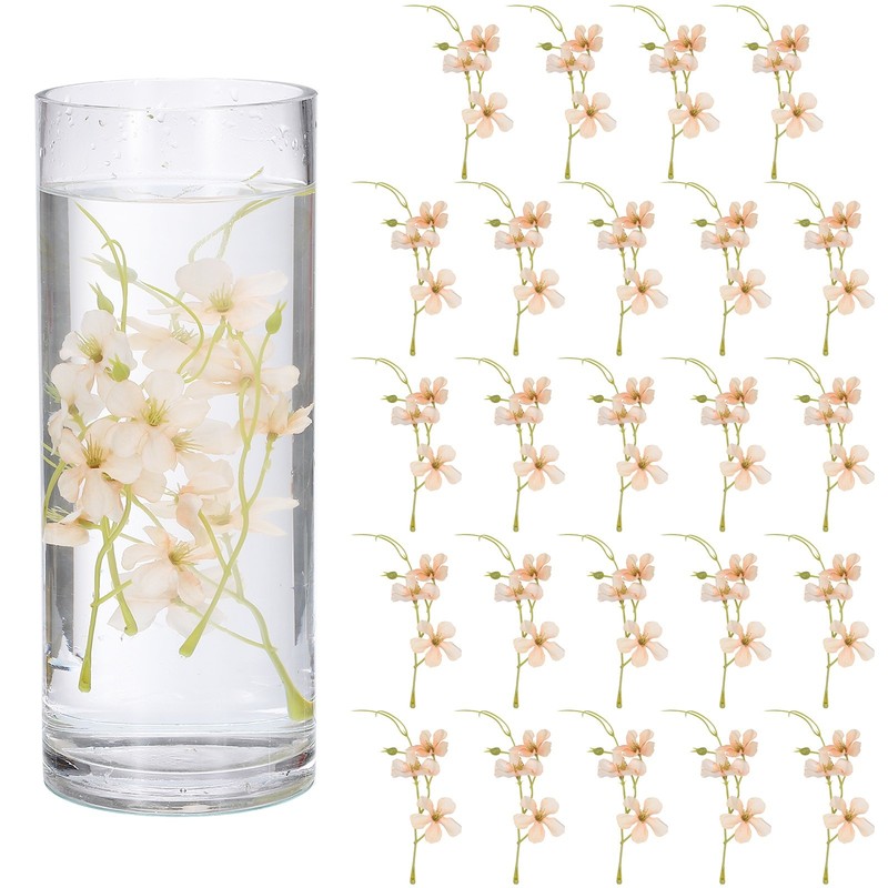 24Pcs Floating Flowers for Centerpieces Wedding, Champagne Pea Flower