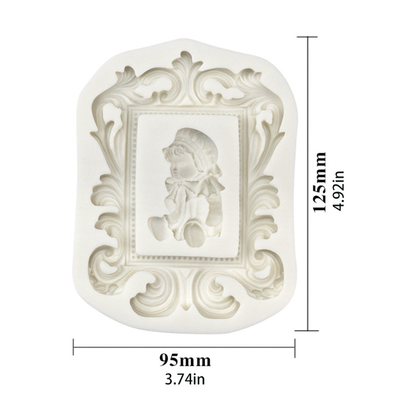 Silicone Craft Mold European Style Frame Baby Fondant Soap Chocolate Candy Mold gallery