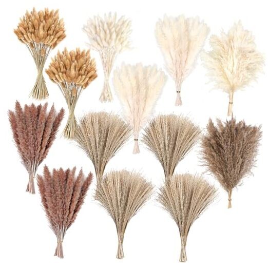 300 PCS Dried Pampas Grass Decor, Dried Flower Bouquets for Wedding, Home,