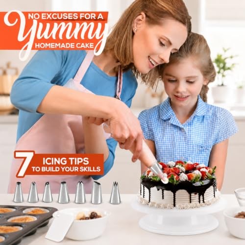 35PCs Cake Turntable and Leveler-Rotating Cake Stand with Non Slip pad-7 gallery
