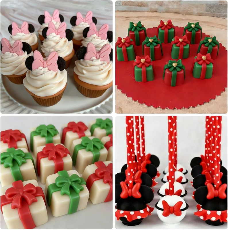 Bow Silicone Mold, 3 Pack Mini Bows Fondant Molds Bowknot Candy Chocolate Mold gallery
