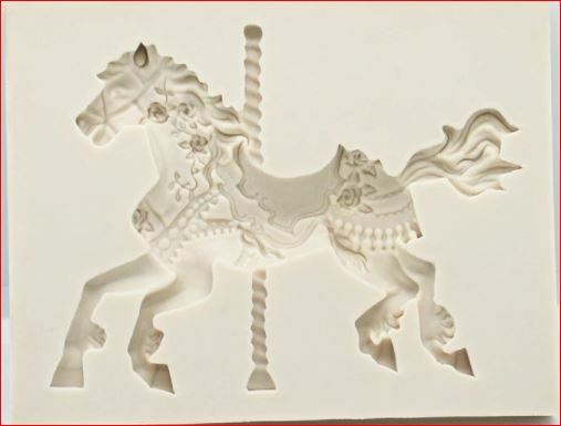 Carousel Horse Silicone Mold Chocolate Resin Candy 3.5"L x 2.75"H Quick Shipping gallery