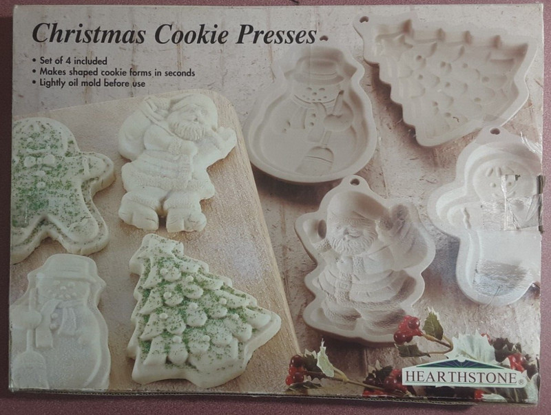 VINTAGE ‘Hearthstone’ Christmas Xmas HOLIDAY Cookie Presses Original Box & Set