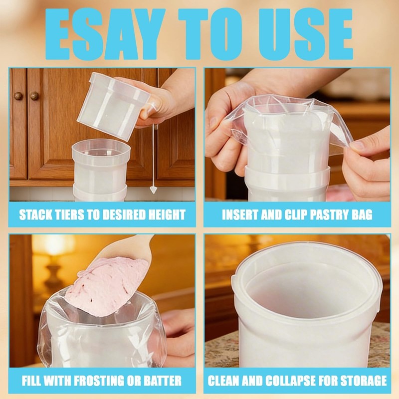 1PCS Piping Bag Holder Stand for Filling/Hands-Piping Bag Holder gallery