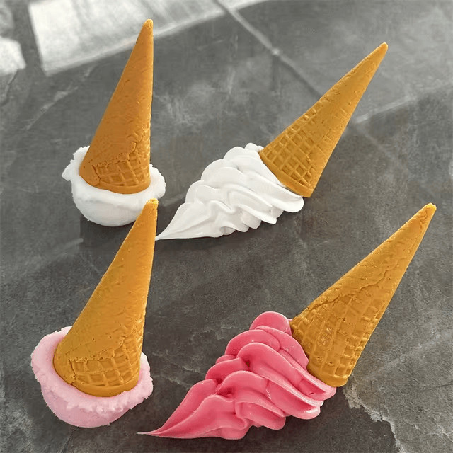 Ice Cream Cone set Sculpture 2 parts silicone mold Resin mold 0-9 gallery