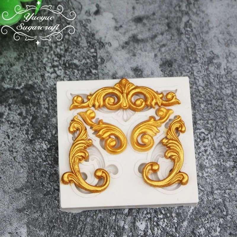 Baroque Silicone Molds Scroll Curlicues Filigree Sugarcraft Fondant Cake Mould gallery