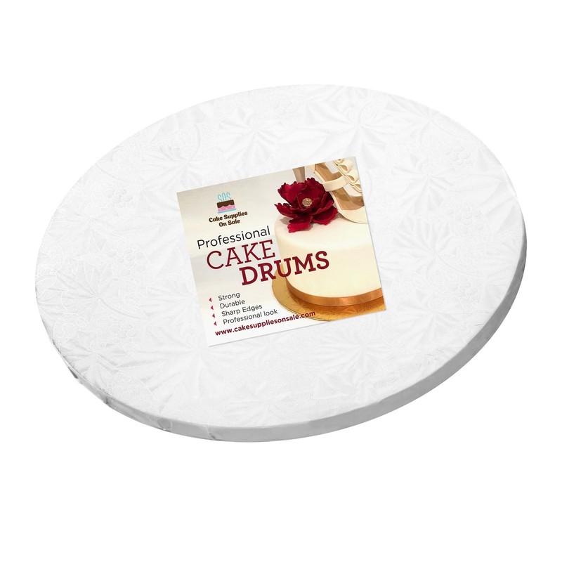 10 Inch White Round Sturdy Cake Board Drums For Displaying Cakes 1/2 Inch Thick