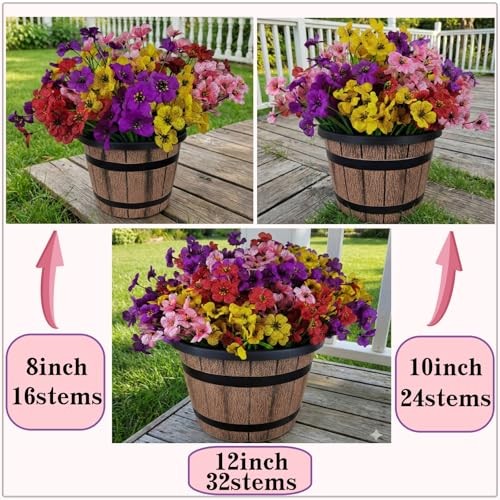 Artificial Mums Flowers for Outdoors, 16 Bundles UV Resistant 16PCS Yellow gallery