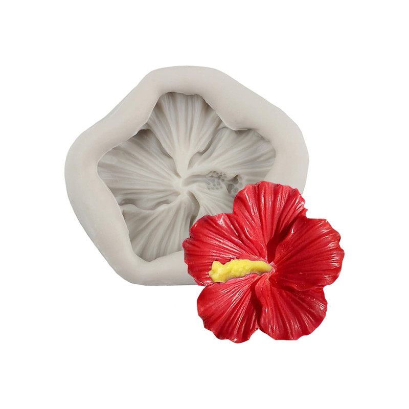 Mini Hibiscus Tropical Flower Candy Chocolate Resin Clay Silicone Mold
