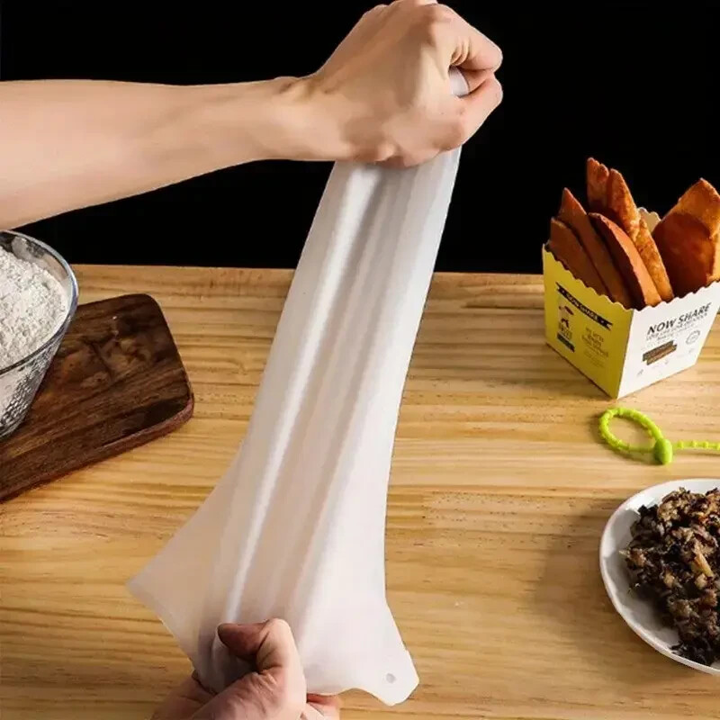 1pc Food Grade Silicone Kneading Bag with Drawstring and Noodle Bag gallery