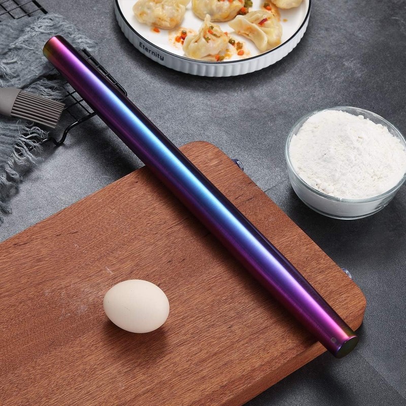 Rainbow Rolling Pin 16.7 Inches Stainless Steel Colorful Matte Finish W/ Rainbow gallery