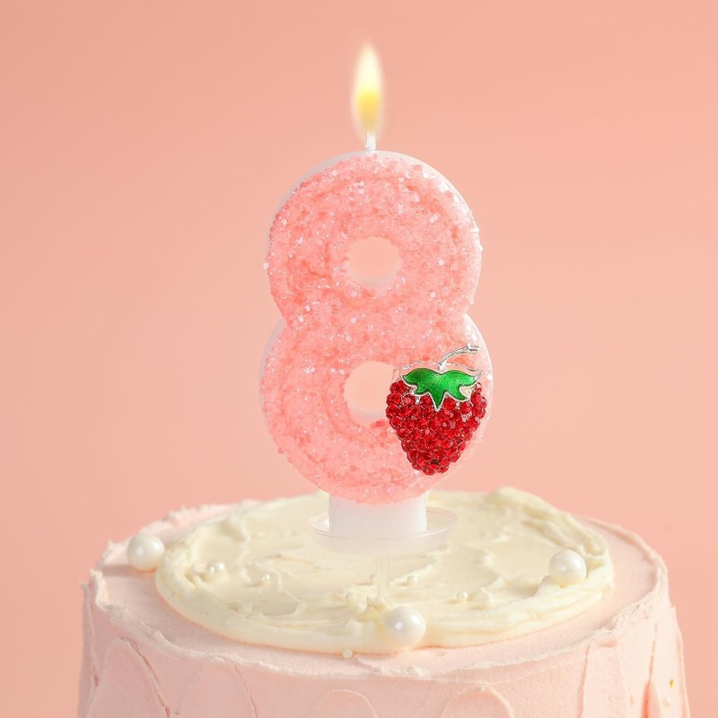 Number 1 Strawberry Birthday Candles, Strawberry Themed Number Candles, Cake gallery
