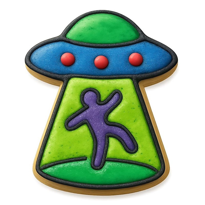 Modern UFO Abduct Cookie Cutter & Stamp, Fondant & Clay - 4x3.8 gallery