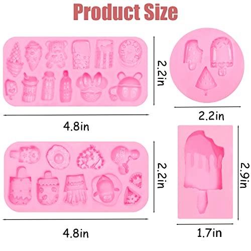 Ice Cream Silicone Molds 3 Pcs, Mini Popsicle Cake Decorating Chocolate gallery