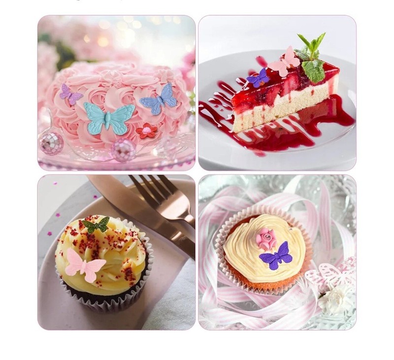 4pcs Silicone Butterfly Mold for Butterfly Fondant Candy Molds Cake Baking White gallery