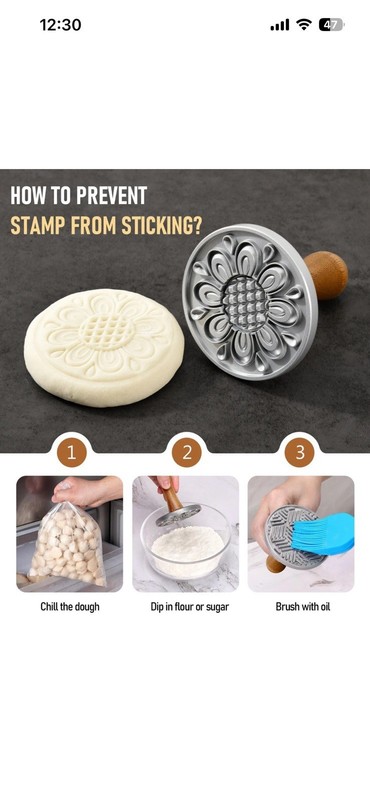 NEW Cookie Stamps Set of 4, Metal Cookie Press Mold with Wooden Handles/ Classic gallery