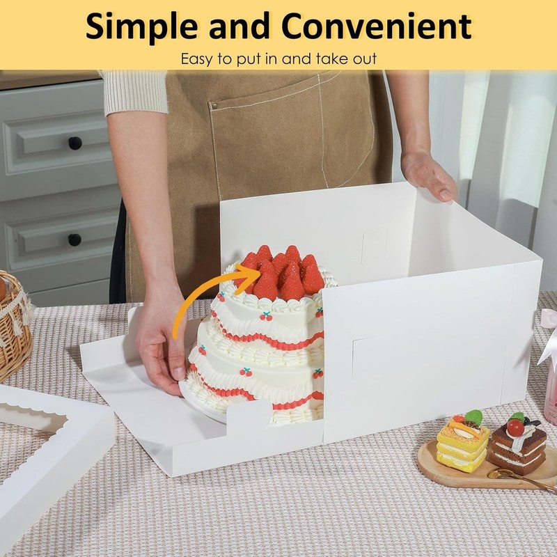Sturdy 12x12x8 Inch Cake Carrier - 48 Pack for Weddings, Parties & Celebrations gallery