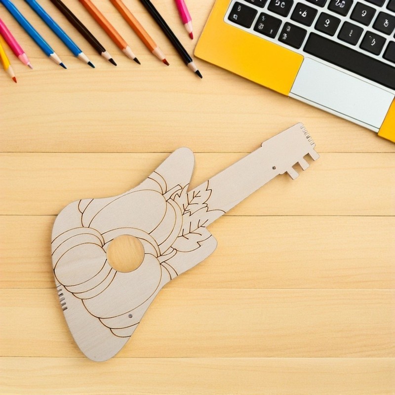 8 Pcs Birthday Party Wood Ornaments Guitar Cutout Beginner for Kids gallery