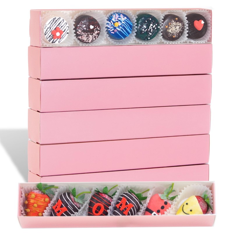 15pack 12x2x2 Inches Strawberry Boxes Macaron Boxes Chocolate Truffle Boxes Cook