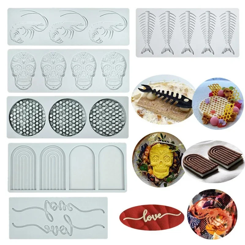 Multi-Skull Fish Bone Silicone Cake Mold - Baking Lace Decorating Tool for Cake gallery