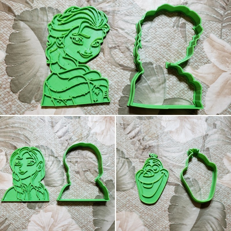 Frozen Cookie Cutter Set with Detail Impression Discs-Elsa, Anna, Olaf Cutters