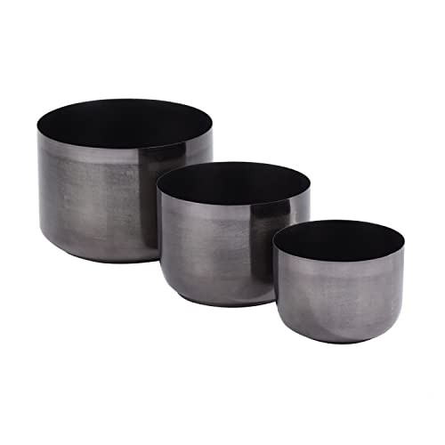 Metal Planter, Set of 3 9', 7', 6'H Black gallery
