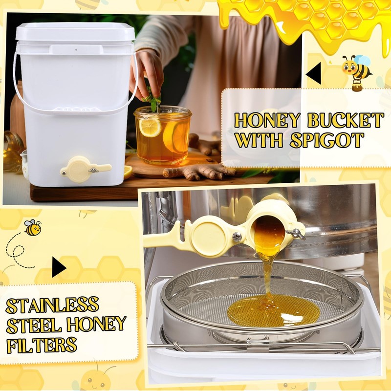 5 Gallon Honey Bucket with Spigot and Stainless Steel Filters Set Honey Extra... gallery