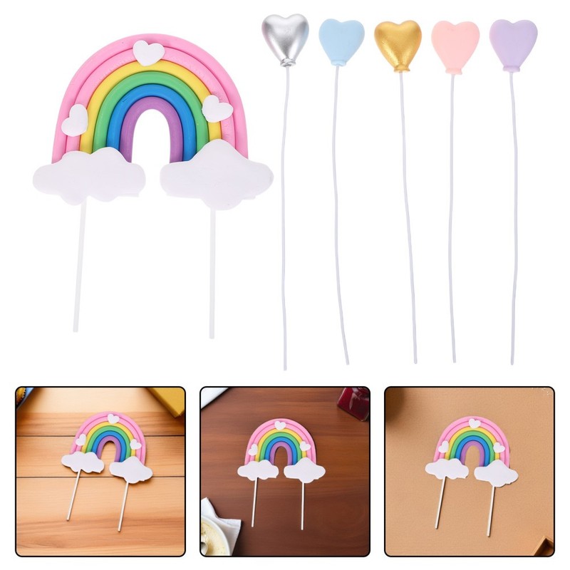 6 Pcs Birthday Cake Side Decoration Baking Toppers Party Supplies gallery