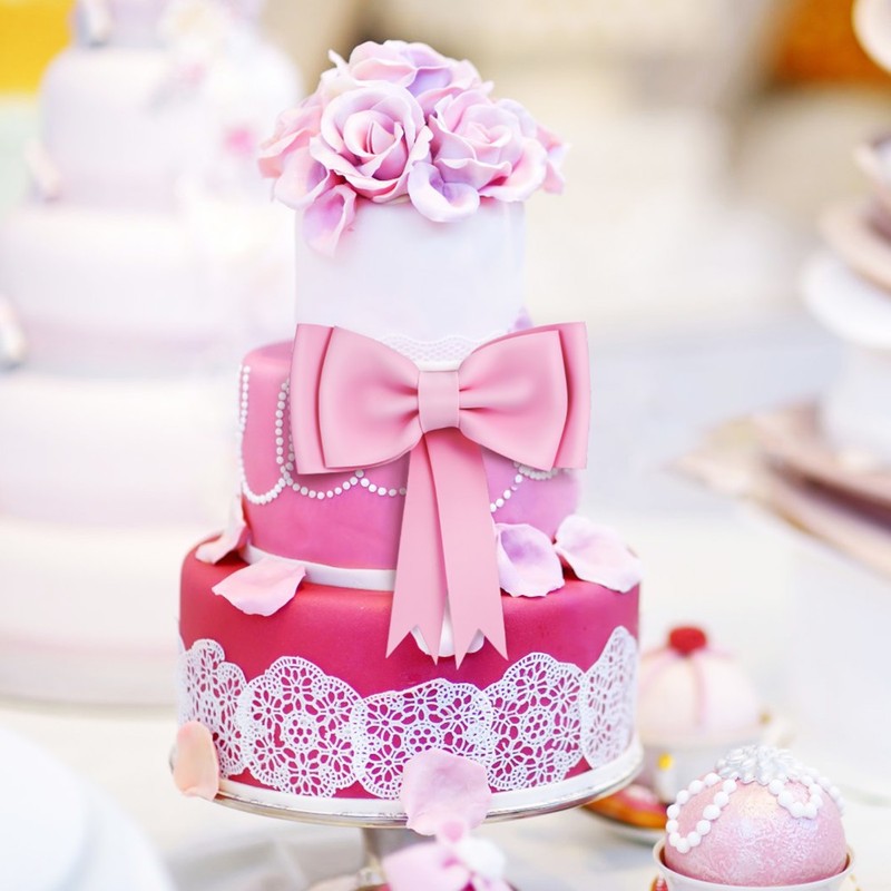 2 Pcs Bow Party Cake Decorations Bows for Themed Cupcake Toppers gallery