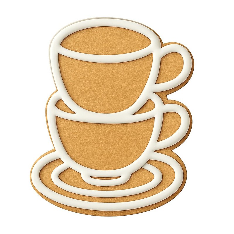 Stacked Tea Cups Cookie Cutter & Stamp, Fondant & Clay - 4x3 gallery