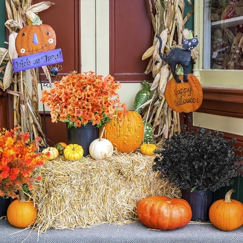 24 Bundles Artificial Fall Flowers Outdoor Indoor 24 PCS Orange gallery