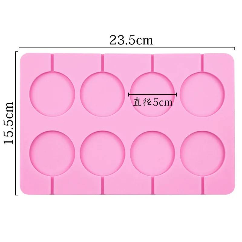 5Cm Large round Silicone Lollipop Molds Chocolate Candy Pop Fondant Mould Sugar gallery