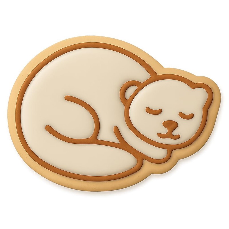 Sleeping Ferret Cookie Cutter & Stamp, Fondant & Clay - 4x2.8 gallery