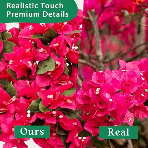 8 Bundles Artificial Flowers for Outdoors UV Resistant Fake Rose Red gallery