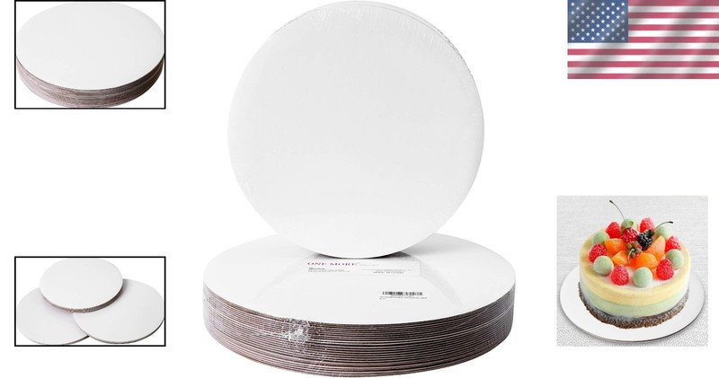 Sturdy 10-inch Cake Boards - 25 Count Classic White Greaseproof Trays gallery