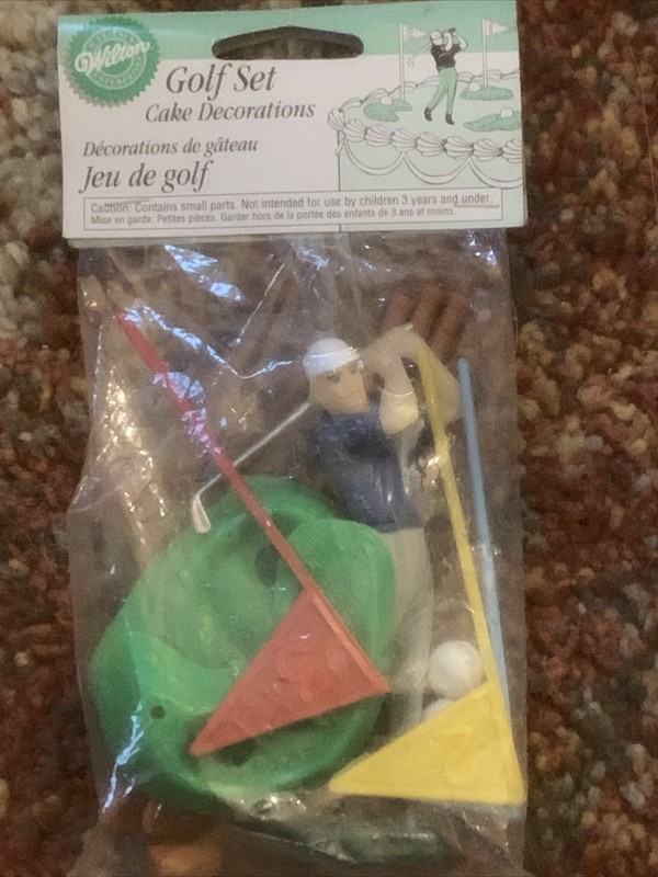 1991 Wilton golf set cake decoration topper 13pc Perfect For A Father’s Day Cake