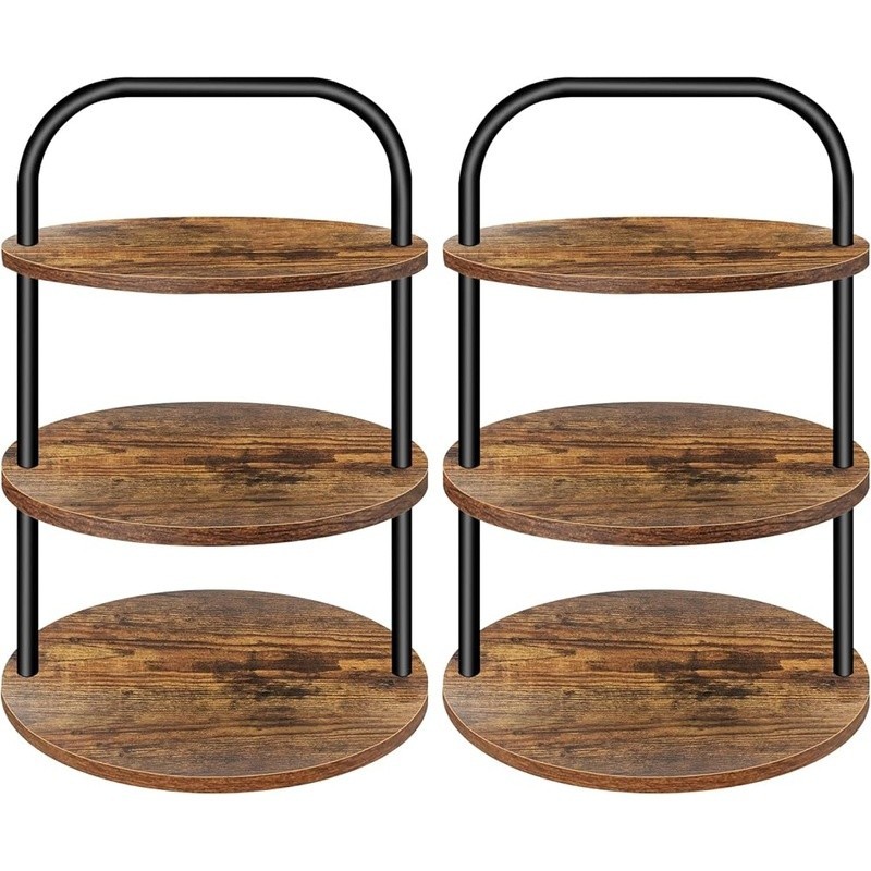 Rustic Tiered Dessert Stand Set Non-Stick Display Weddings Parties Events New gallery